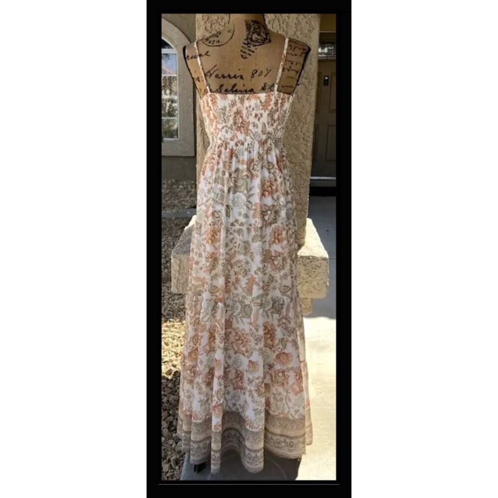 Flying Tomato Crochet Top Detail Floral Print Combo Maxi Dress Size M - Picture 9 of 13